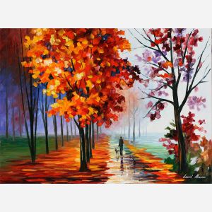 Leonid Afremov, oil on canvas, palette knife, buy original paintings, art, famous artist, biography, official page, online gallery, large artwork, impressionism, landscape, park, walk,